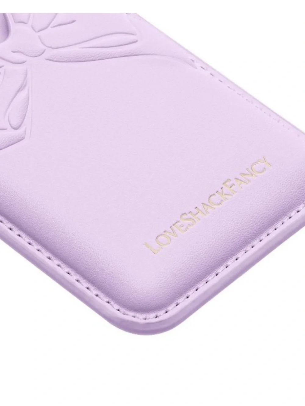 LoveShackFancy Lilac Bow Adhesive Phone Wallet Case